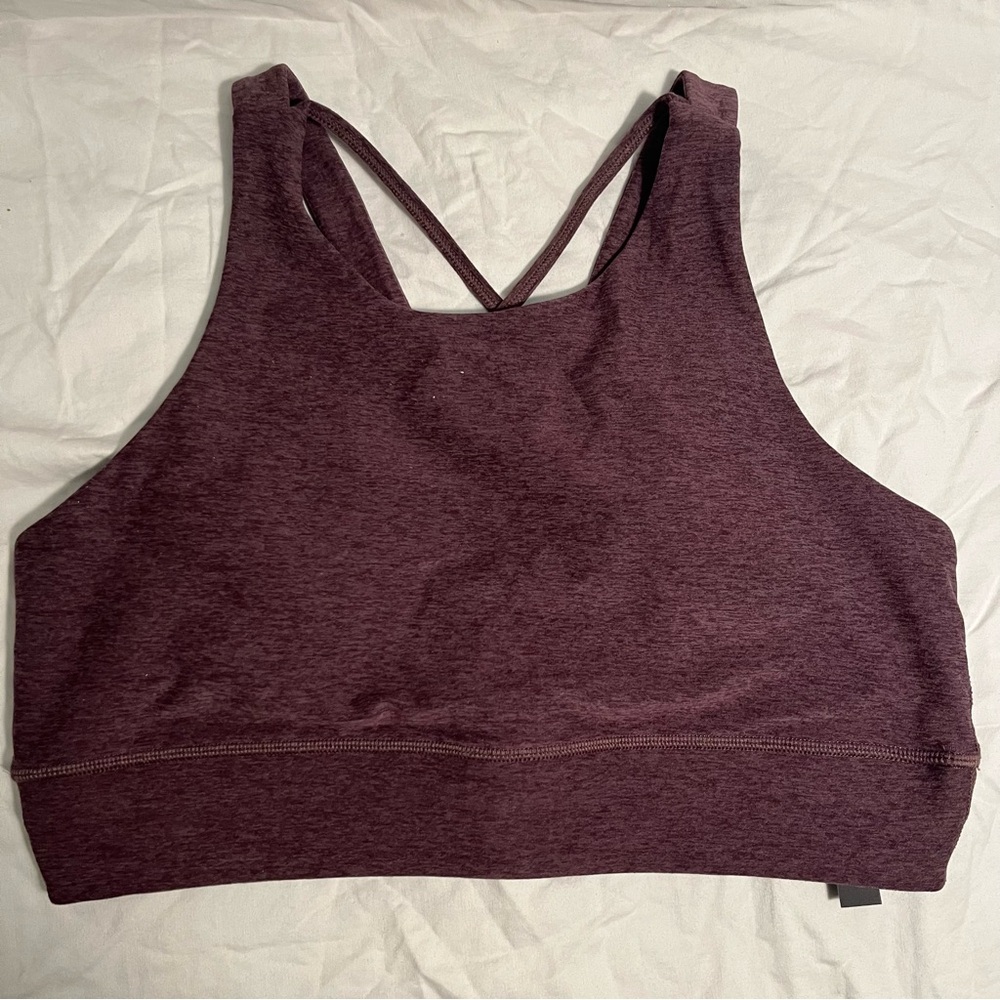 Vuori high neck sports bra purple size large